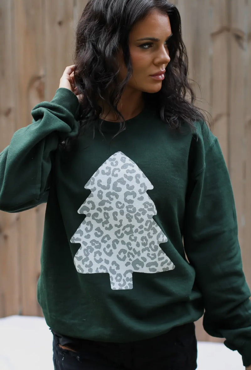 Leopard Christmas Tree Sweater