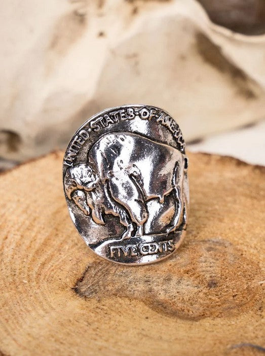 BUFFALO NICKLE CUFF RING