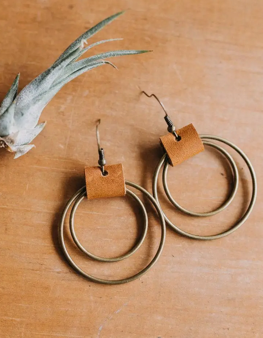 VINTAGE BRONZE HOOP EARRINGS