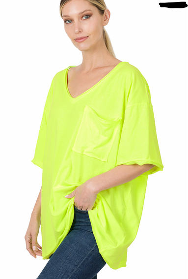 LANEY NEON LIME BOYFRIEND TEE