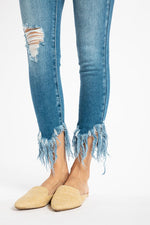 Mid Rise Hem Detail Ankle Skinny- KANCAN JEANS