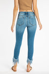 Mid Rise Hem Detail Ankle Skinny- KANCAN JEANS