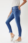 High Rise Hem Detail Ankle Skinny- KANCAN JEANS