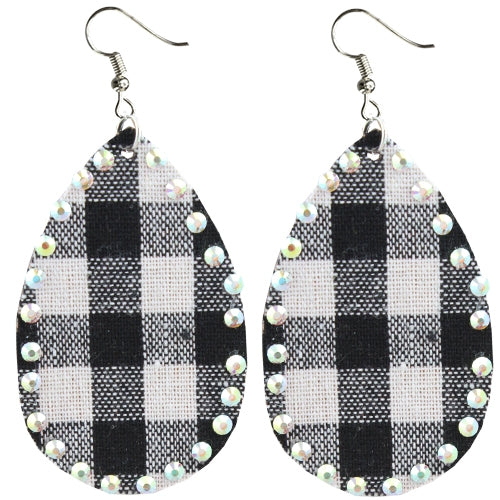 BLACK PLAID EARRINGS