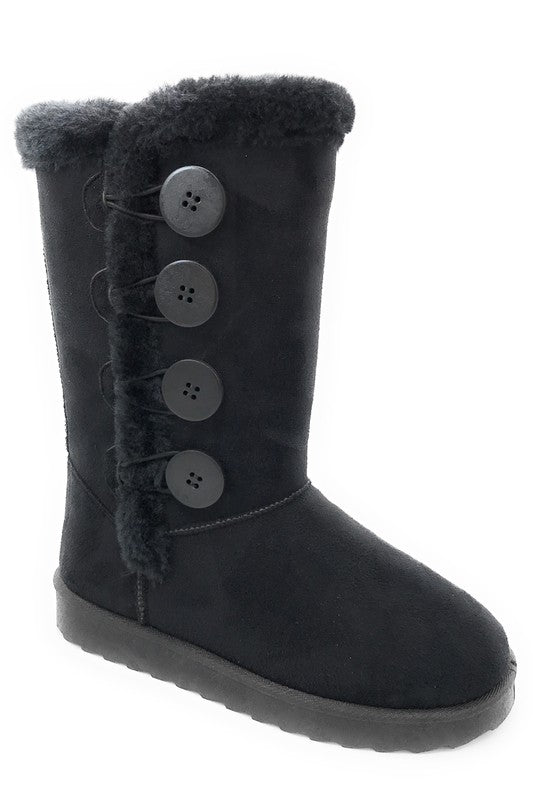 LEXI BUTTON BOOTS - BLACK