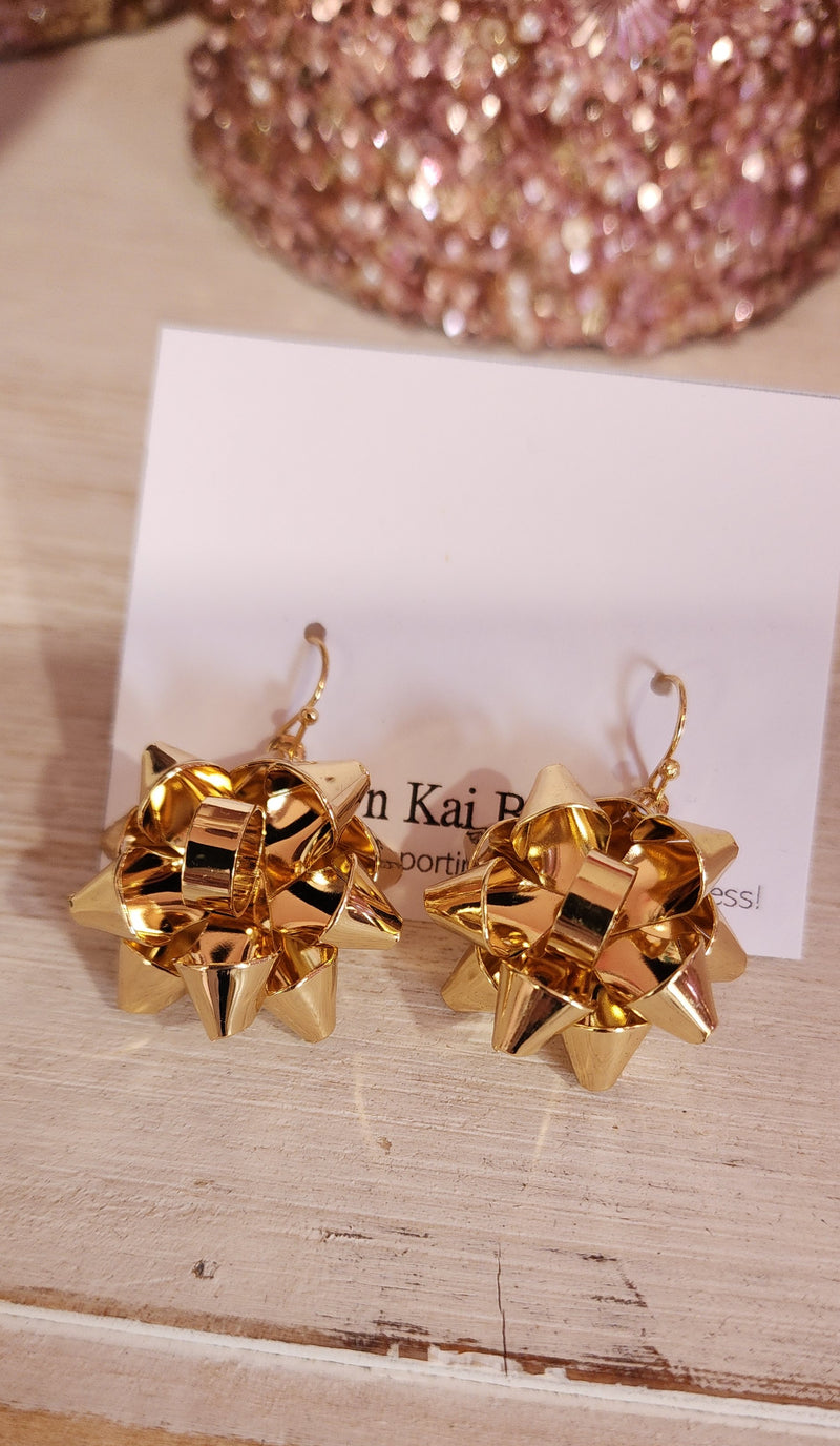 GOLD BOW EARRINGS