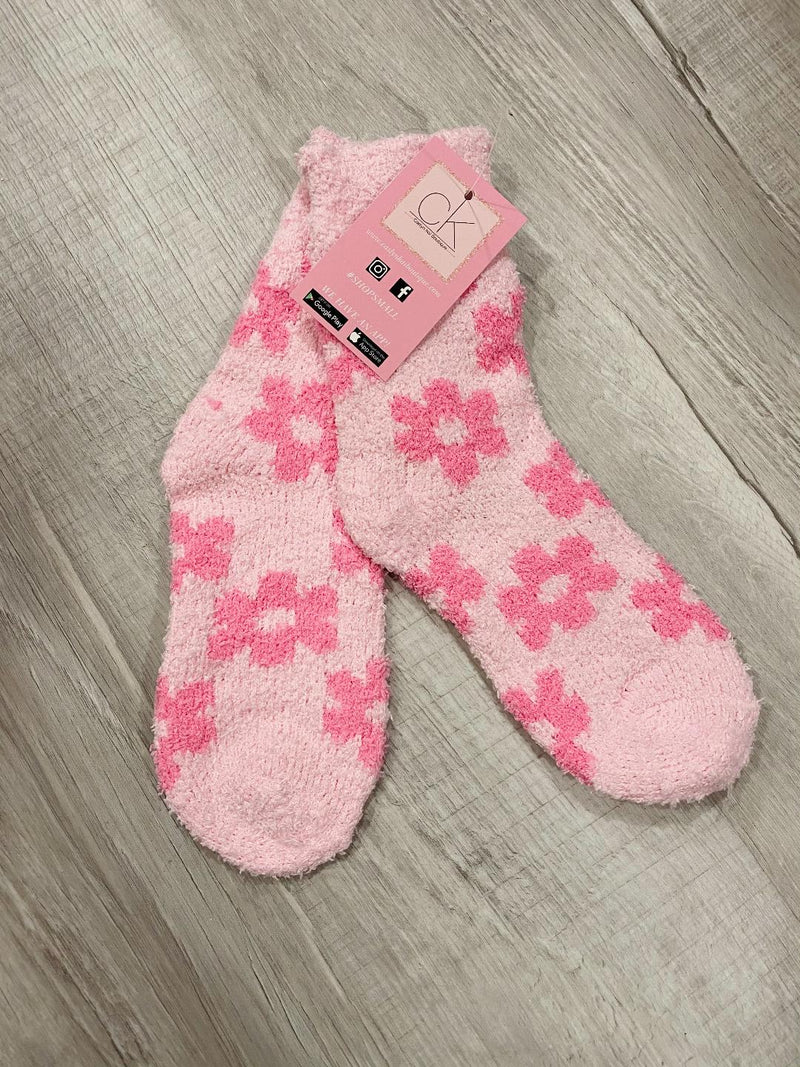 SOFT PINK FLOWERS SOCKS