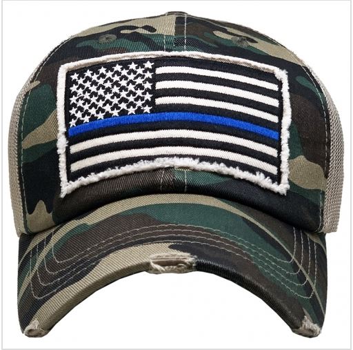 Blue Line Camo Hat