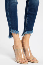 High Rise Hem Detail Ankle Skinny- KANCAN JEANS