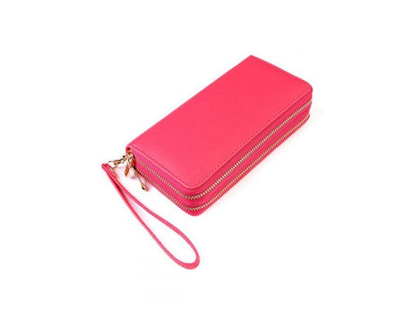 TWO ZIPPER PINK WALLET