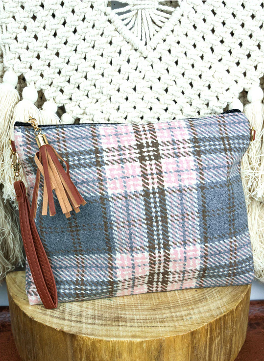 WINTER DAWN PLAID CROSSBODY CLUTCH BAG