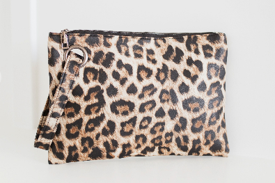 DANI CLUTCH BAG - BLACK/LEOPARD