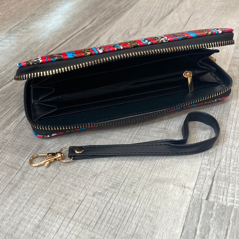 Serape Cow/Leather Wallet